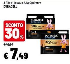 Duracell - 8 Pile Stilo AA O AAA Optimum