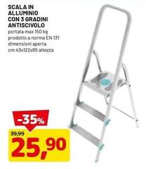 Scala -  In Alluminio Con 3 Gradini Antiscivolo