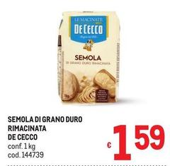 De Cecco - Semola Di Grano Duro Rimacinata