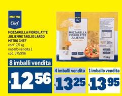 Metro chef - Mozzarella Fiordilatte Julienne Taglio Largo