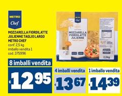 Metro chef - Mozzarella Fiordilatte Julienne Taglio Largo