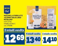 Metro chef - Mozzarella Fiordilatte Julienne Taglio Largo