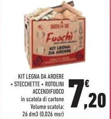  Kit Legna Da Ardere + Stecchette + Rotolini Accendifuoco
