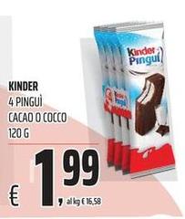 Kinder - 4 Pinguì Cacao O Cocco