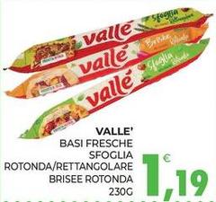 Vallè - Basi Fresche Sfoglia Rotonda/Rettangolare Brisee Rotonda