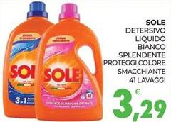 Sole - Detersivo Liquido Bianco Splendente Proteggi Colore Smacchiante 41 Lavaggi