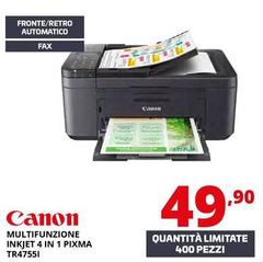 Canon - Multifunzione Inkjet 4 In 1 Pixma TR4755I