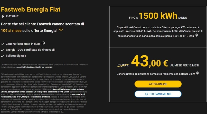 Volantino Fastweb