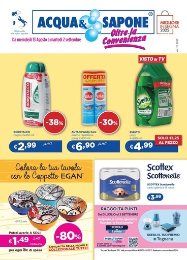 Acqua e Sapone - Da mercoledi 13 agosto a martedi 2 settembre