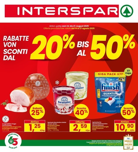 Interspar - Sconti dal 20% al 50%