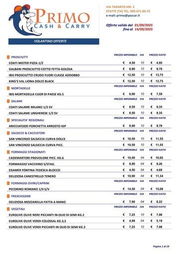 Pascar Group - Offerte valide dal 01/09/2025 fino al 14/09/2025