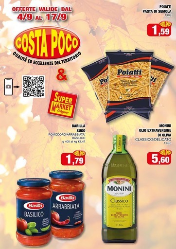 Supermercati Costa Poco - Offerte valide dal 4/9 al 17/9