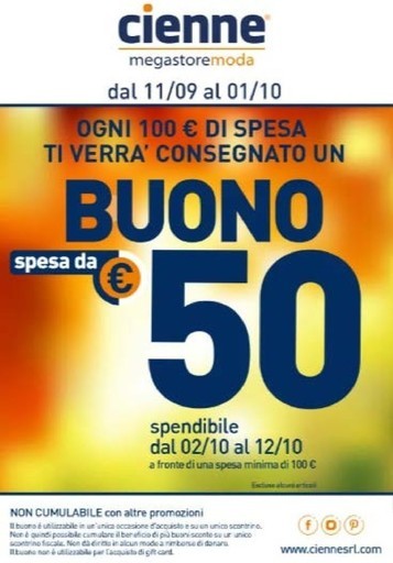 Volantino Cienne Megastore Moda