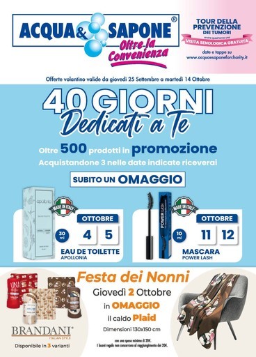 Volantino Acqua e Sapone