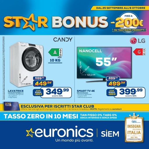 Euronics - Star Bonus su tantissimi prodotti