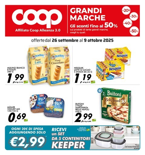 Coop - offerte dal 26 settembre al 9 ottobre 2025