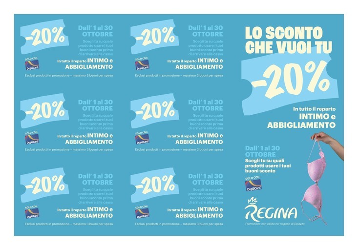 Regina Grandi Magazzini - Lo sconto che vuoi tu -20%