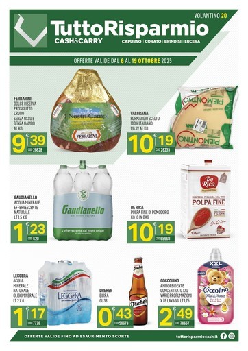 Tutto Risparmio Cash&Carry - Offerte valide dal 6 al 10 ottobre 2025