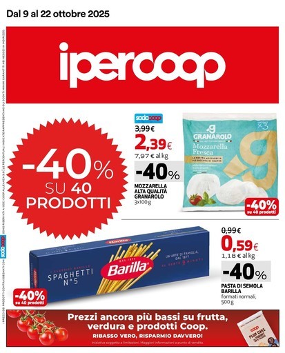 Ipercoop - 40% su 40 prodotti