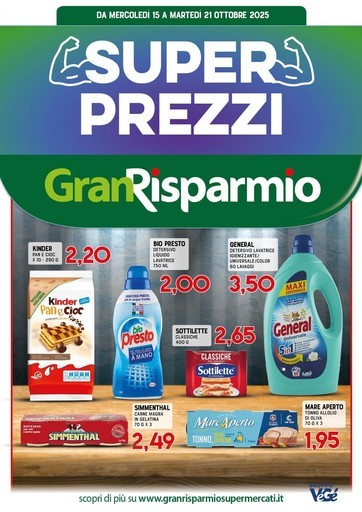 Volantino Supermercati Gran Risparmio