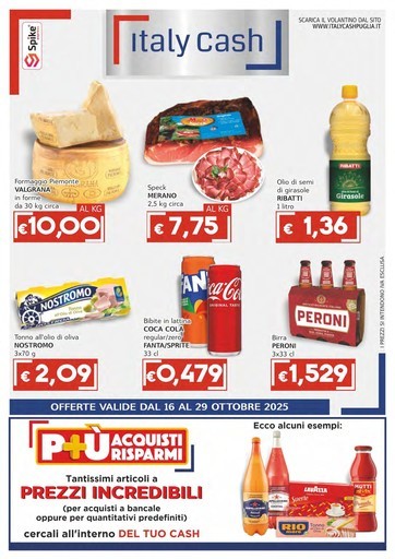 Italy Cash Puglia - OFFERTE VALIDE DAL 16 AL 29 OTTOBRE 2025