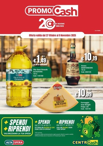 Centro Cash - Offerta valida dal 27 Ottobre al 9 Novembre 2025