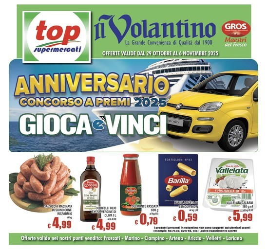 Top Supermercati - Anniversario concorso a premi gioca e vinci