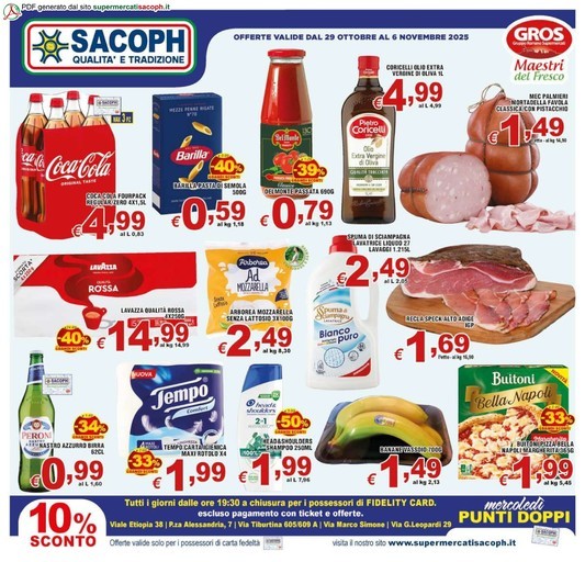 Sacoph - Offerte valide dal 30 ottobre al 6 novembre 2025