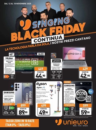 Unieuro - Singing Black Friday continua da Unieuro!