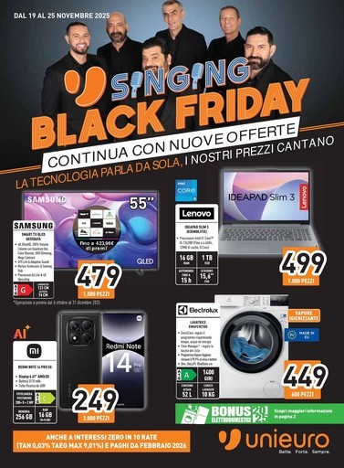 Unieuro - Singing Black Friday continua con nuove offerte!