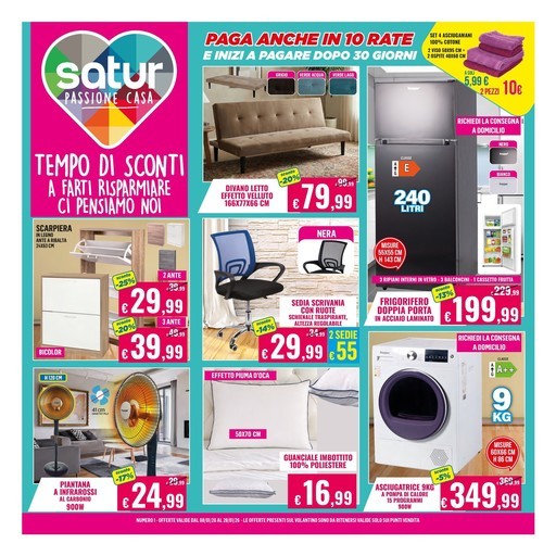 Satur - PAGA ANCHE IN 10 RATE