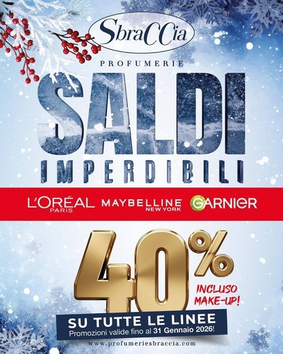 Profumerie Sbraccia - 40% su tutte le linee