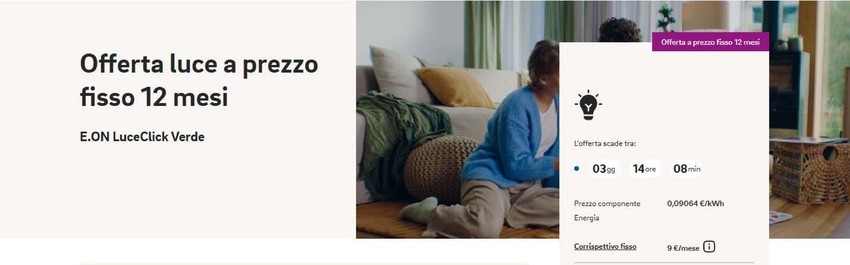E.ON Energia - Offerta luce a prezzo fisso 12 mesi