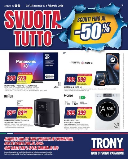 Trony - SVUOTA TUTTO da Trony Desenzano del Garda!