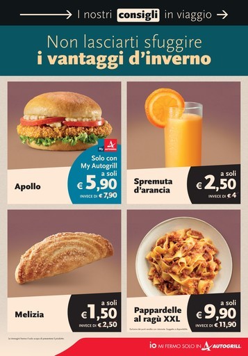 Autogrill Promo - Non lasciarti sfuggire i vantaggi d'iverno