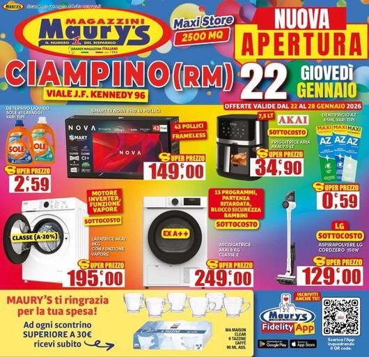 Maury's - Nuova apertura
