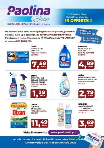 Paolina Shop - Offerte valide dal 17 al 30 gennaio 2026