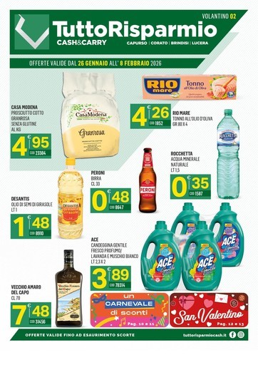 Tutto Risparmio Cash&Carry - Offerte valide dal 26 Gennaio all' 8 Febbraio