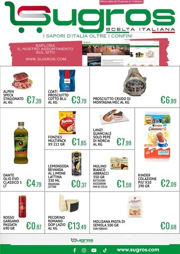 Sugros - Offerte valide dal 25 gennaio al 14 febbraio