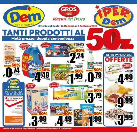 Dem - Tanti prodotti al 50%