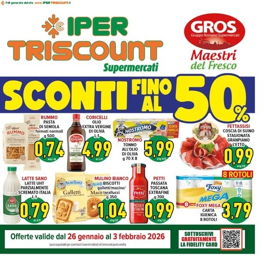 Ipertriscount - Offerte valide dal 26 gennaio al 3 febbraio 2026