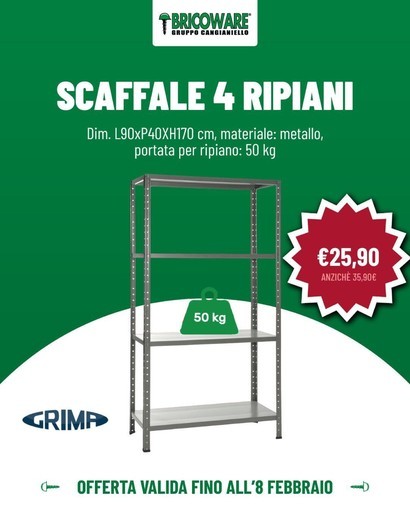 Bricoware - Scaffale 4 ripiani