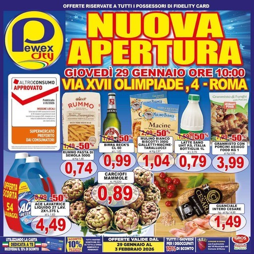 Pewex - Nuova apertura