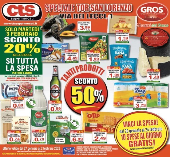 Cts Supermercati - Offerte valide dal 27 gennaio al 2 febbraio 2026