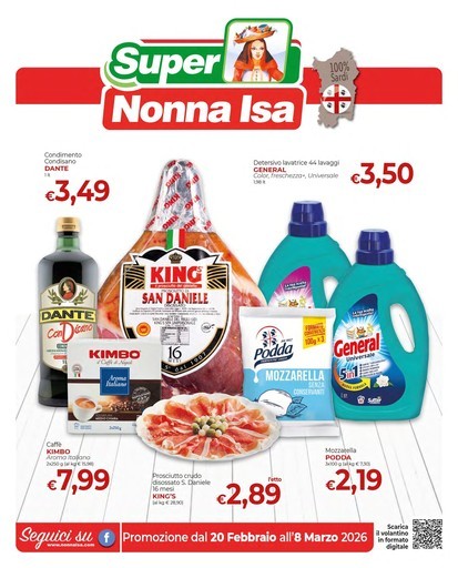 Supermercati Nonna Isa - Promozione dal 20 Febbraio all'8 Marzo 2026