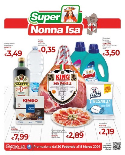 Supermercati Nonna Isa - Promozione dal 20 Febbraio all'8 Marzo 2026