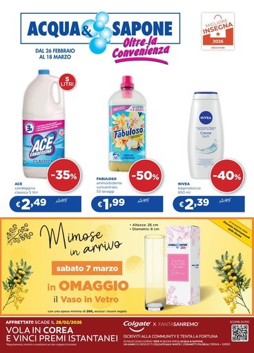 Acqua e Sapone - Dal 26 febbraio al 18 marzo