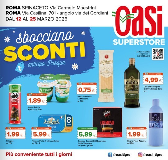 Oasi - Sbocciano sconti