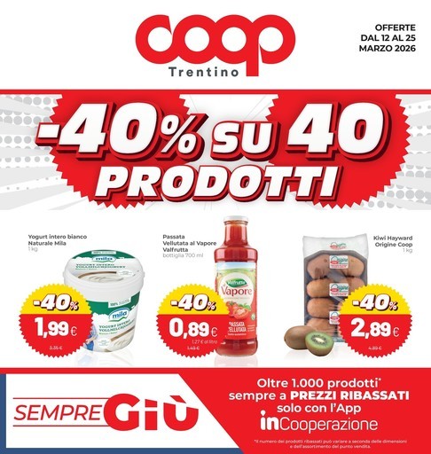 Coop - 40% su 40% prodotti