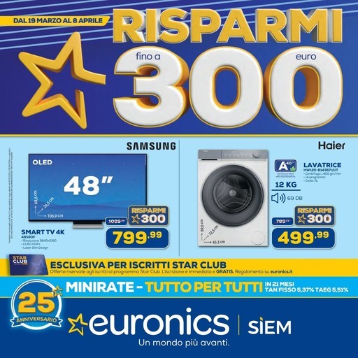 Euronics - Risparmi fino a 300 euro
